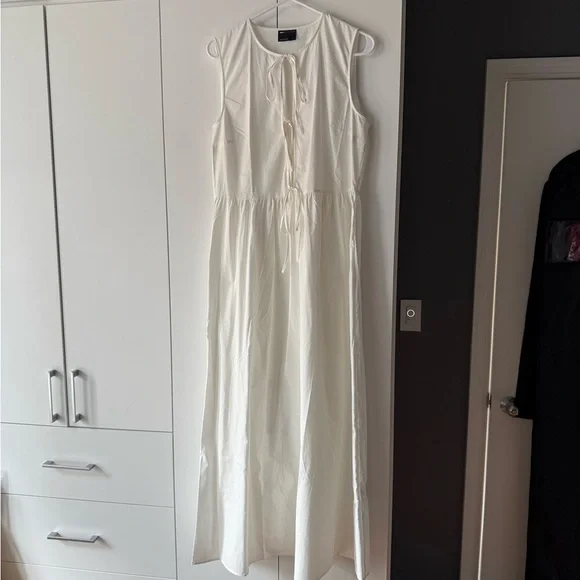 NWOT ASOS Cotton Poplin Tie-Front Maxi Dress - Picture 3 of 5